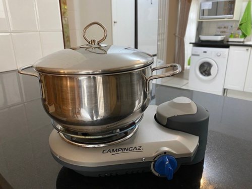 Pot on stove